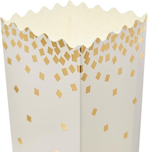 Miniatura 6 de Sparkle and Bash Mini cajas para palomitas de maíz, 102 unidades, lámina dorada, 3 diseños, 20 onzas, 3.5 x 3.5 x 5.5 pulgadas, soportes para