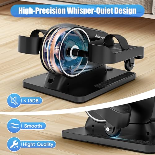 Image of ANCHEER Under Desk Elliptical Machine, 2-in-1 Mini Exercise Bike, Digital Display, 9 Resistance Levels, 12 Speed Levels, Active and Auto Modes, Silent Operation