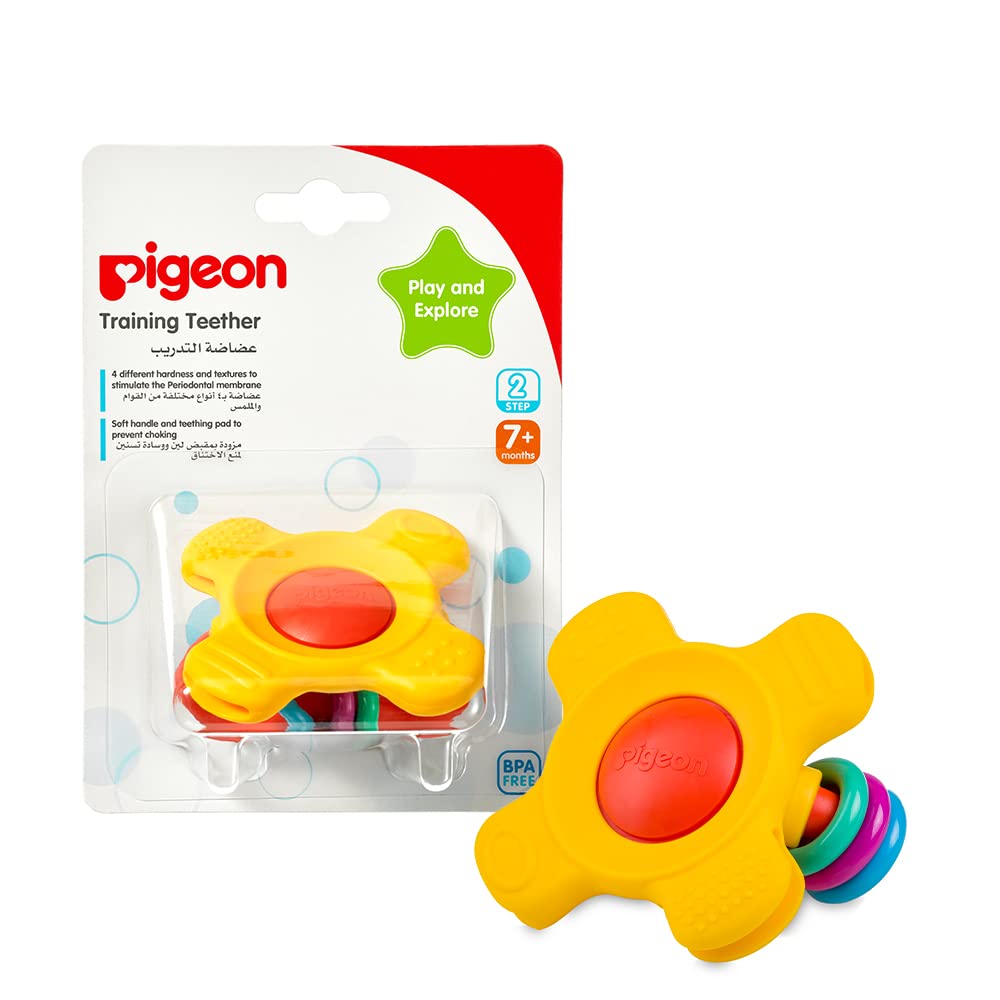 PigeonTraining Teether, Soft Handle And Teething Pad, Bpa Free, Step 2, Red