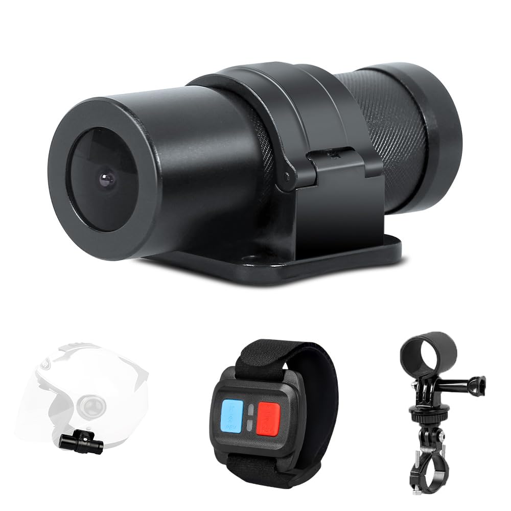 VSYSTO Helmet Camera, 1080P Waterproof Cycle Rear Camera, WiFi 150° Wide Angle Action Bike Dash Cam with Night Vision, 2.4G Remote Controller, Loop Recording, G-Sensor, WDR