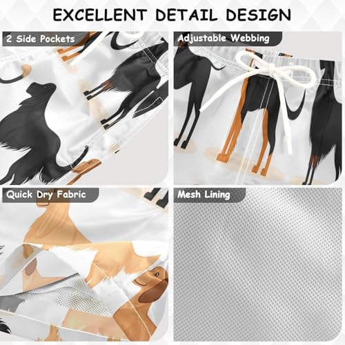 Boys Beach Board Shorts Cartoon Dog Cute Swim Trunk Teen Swimwear 8-16Y Multicolor3