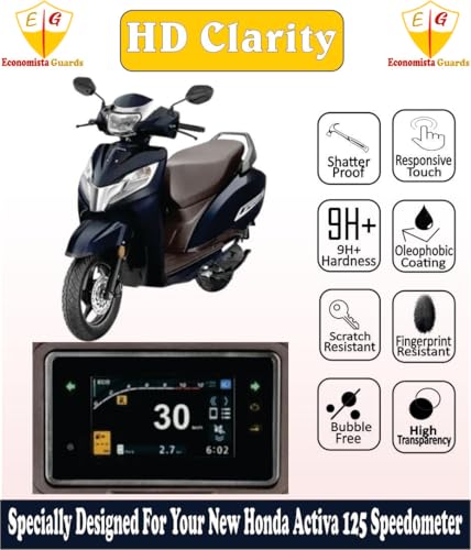Image of 9H Screen Guard for 2025 NEW Honda Activa 125 DLX & SMART | Activa 110 DLX & H SMART | DIO 110 OBD2B | Digital Meter Protector | Anti-Scratch TFT Display Cover | HD Clarity Speedometer Film | Scooter Dashboard Accessory