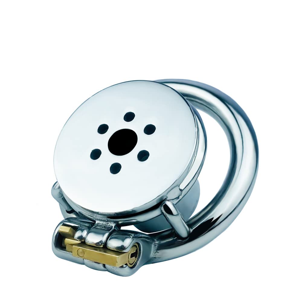 New Negative Inverted Stainless Steel Chastity Device Penis Cage with Invisible Lock FK-49 (Double-Ring 45mm): Single-ring 50mm