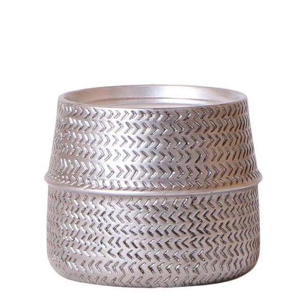 Pot de fleurs en céramique doré Groove Ø 12 cm pour plante d'intérieur