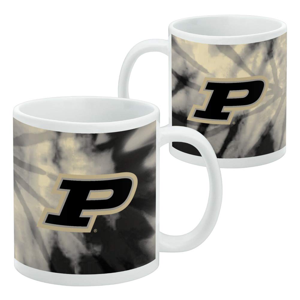 Purdue University Tie Dye Ceramic Coffee Mug, Novelty Gift Mugs for Coffee, Tea and Hot Drinks, 11oz, White
