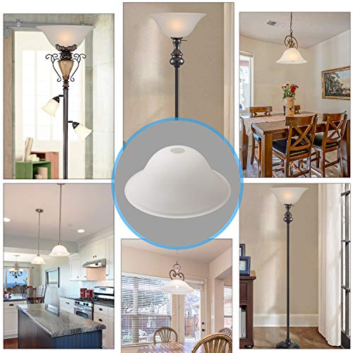Giluta Floor Lamp Glass Shade Replacement Globe -Fitting Opening 1.625" Modern Frosted Style Light Fixture Shade, Height: 4.75 Inches, Width: 12 Inches. Lipless #TOP2