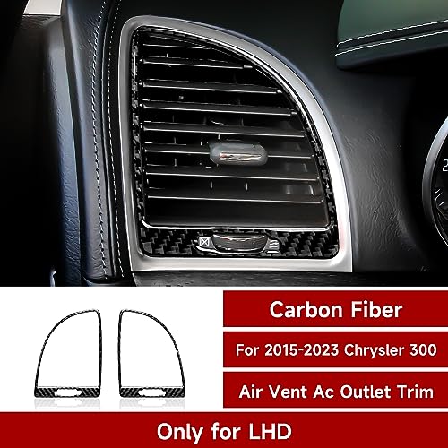 Image of Car Air Vent Outlet Cover Decals for 2015-2023 Chrysler 300 / 300C / 300S / Limited /Touring Accessories Carbon Fiber Interior Stickers