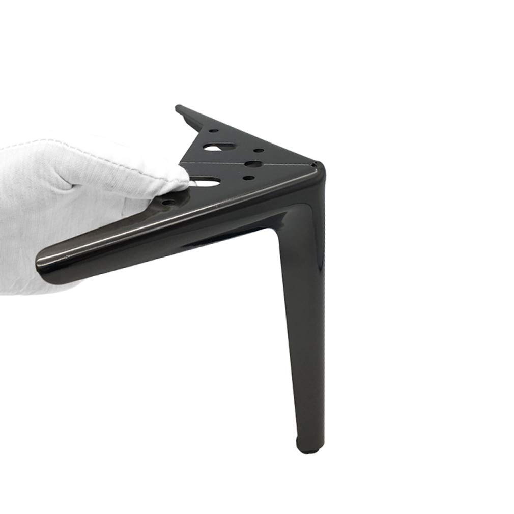 GOYADA 8 stuks bankpoten, metaal, zwart, 17 cm, bankpoten, belastbaar tot 600 kg, meubelvoet zwart met 40 schroeven, metalen salontafelvoet voor bank, tv-meubels, kast, bank