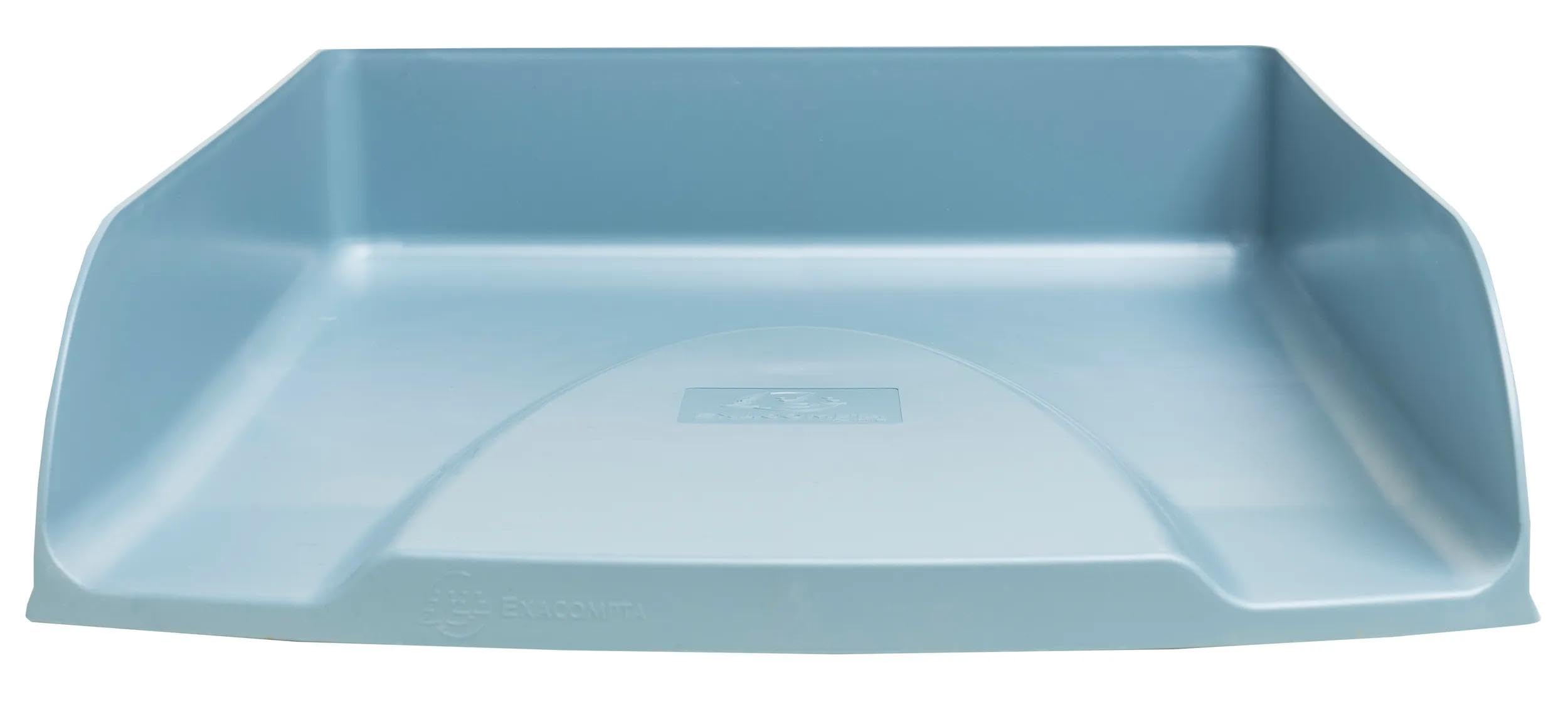 Exacompta - Ref 11170D - 1 letter tray Combo Styli Autentik - for A4+ documents - size 34 x 25 x 6.5 cm - label holder - holds 500 sheets - blue grey