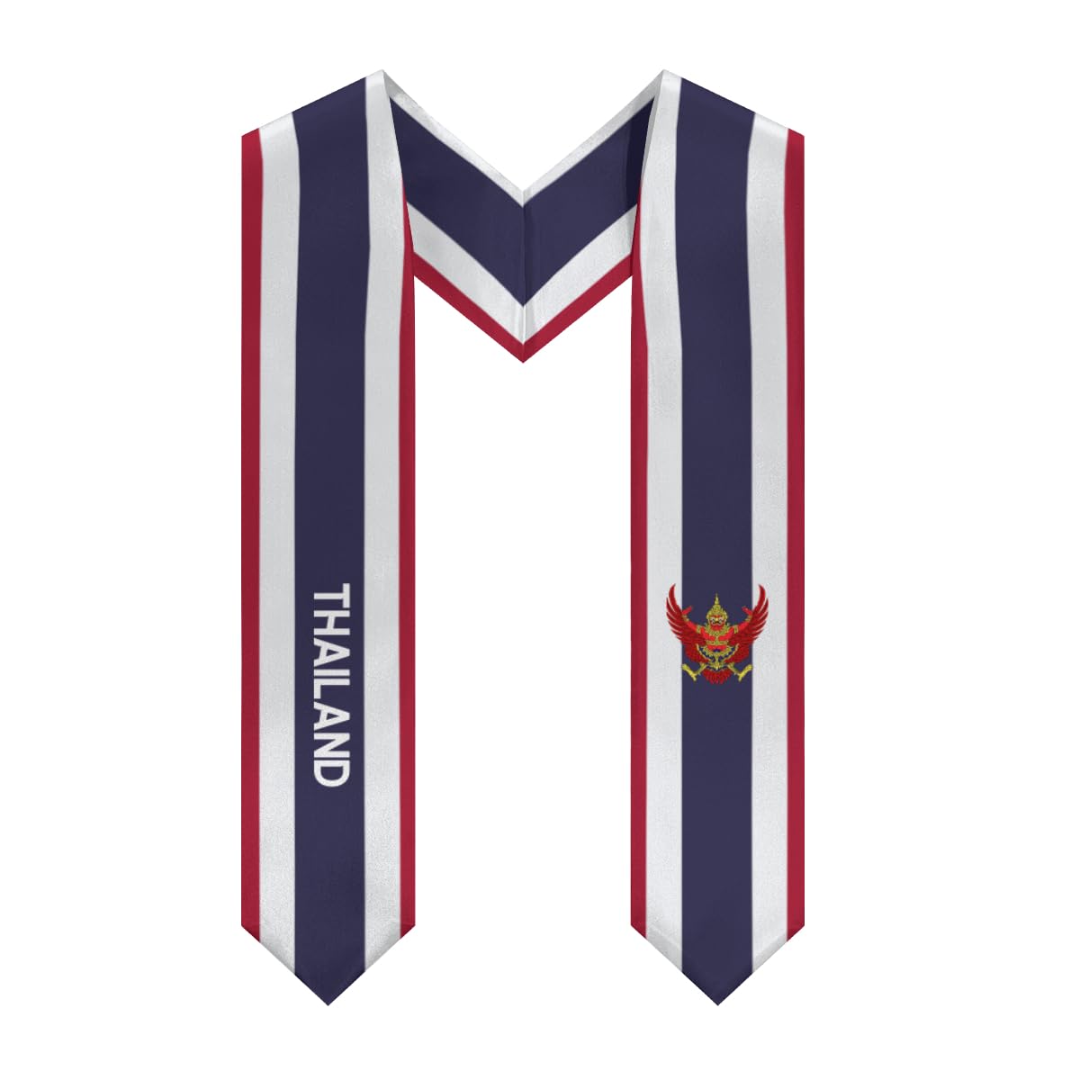 YiiLi Thailand Flag Cool Graduation Stole Sash For International Student Scarf Graduation Day