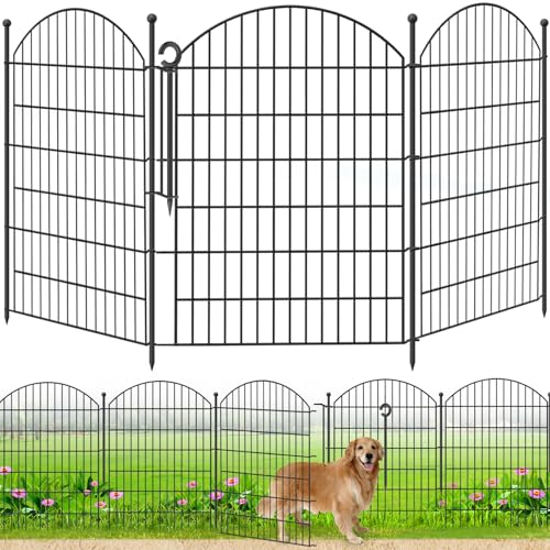 Image of Decorative Garden Fence 40in (H) x12ft (L), 5 Pack No Dig Fence Animal Barrier for Dog with Lock, Arched Flower Bed Edging, Wire Border Panel Fencing for Yard Patio Outdoor Decor