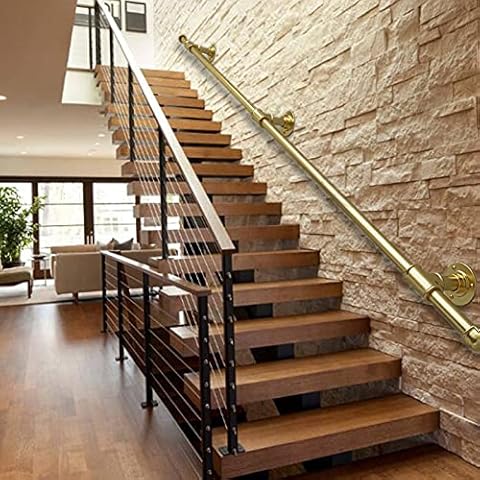 HYEYXKK Modern Hand Rails Outside Steps | Stairs Banister Handrail External Metal Wrought Iron | 1m 120cm 1.5m 180cm 2m 2.5m 3m Stairway Railing | Corridor Safty Support Rod (Size : 2ft/60cm) Cover