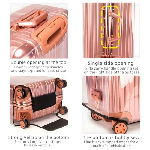 Image of HM 28 inch Large Suitcase Bag Cover | Waterproof Luggage Trolley Bag Covers | Zippered Dustproof Anti Scratch Material | Transperant PVC Protector | Large Size | (Check Size Chart in Photos)