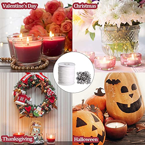 Qpuppy SB-122 100 Ft Braided Candle Wicks 100% Cotton 53 Ply For Candle Pillars In 5 2/5 Inch Dia, For Paraffin Wax Soy Beeswax Candle Making thumb #6