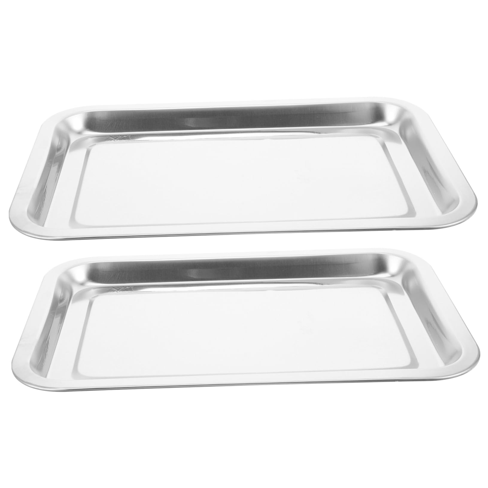 HOLIDYOYO Super Mirror Finish Stainless Steel Food Plate Large Food Tray Oven Pan Tray Baking Sheet Steel Grill