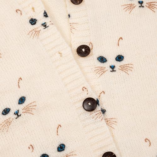 Image of Women's Funny Fall Winter Animal Floral Christmas Tree Long Sleeve Button Knit Cardigan Sweater