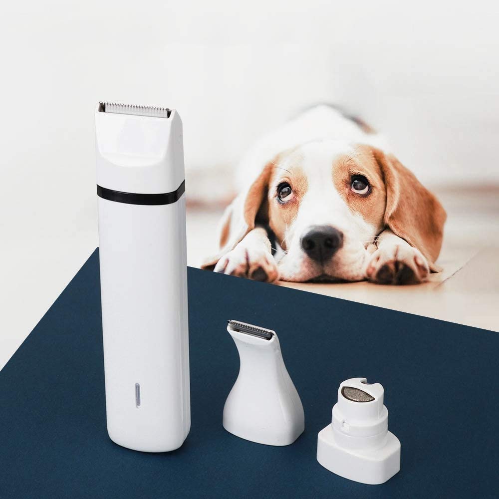 Trimmers de clavo para perros, kit de suministros para perros, cortadoras de cabello de perro, función 2 en 1 Función recargable recortadora de clavos para mascotas Patas indoloras, aseo y su