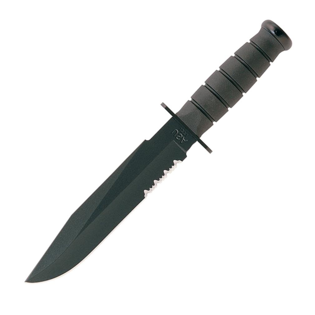 KA-BAR KB1271 FIGHTER BLACK W/LEATHER SHEATH