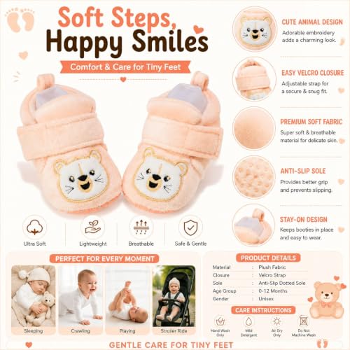 Image of Star Fish Baby Boys & Girls 3 TO 12 Months Skin Friendly Comfortable & Breathable Booties