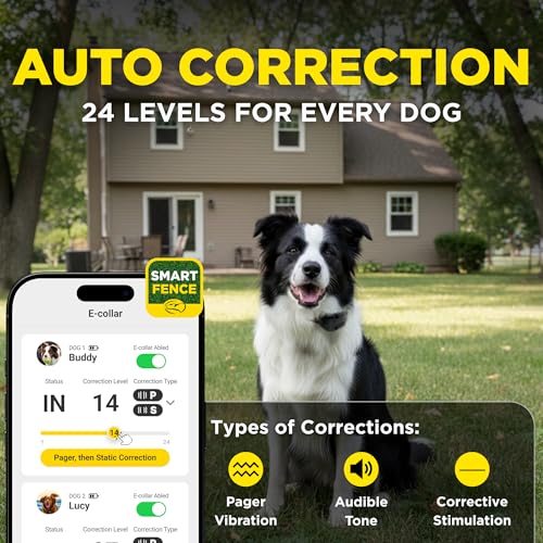 Image of Dogtra SMART Fence Wireless Electric Dog Fence System - No Subscription, 2-Tier Alarm & App Alerts, No-Dig Up to 3 /4 Acre, Tone /Vibration /Static, IPX9K Waterproof, Safe Portable Freedom Pets 35 lbs+