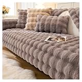 FYFWPA Plüsch Sofabezug Ecksofa Universelle rutschfeste: Sofaschoner...