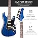 Best Choice Products 39in Full Size Beginner Electric Guitar Starter Kit w/Case, Strap, 10W Amp, Strings, Pick, Tremolo Bar - Midnight Blue