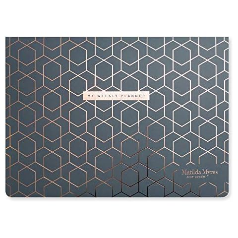 Matilda Myres A4 Weekly List Pad - 50 Sheets - Grey & Rose Gold Cover