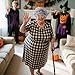 Mizelu 4 Pcs Halloween Fat Old Lady Costume, Fake Belly and Chest Fat Suit Includes Granny Wig Cap Glasses Pearl Necklace for Halloween Christmas Funny Cosplay Dress Up Party Stage Performance