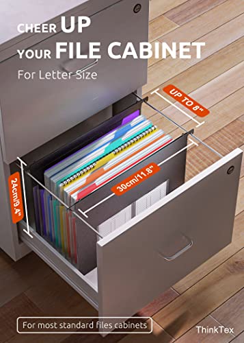 Thinktex Plastic Expanding Hanging File Folders, 7 Innovative 1.2" Accordian Pockets, Large Capacity, Multi-Color Tabs, Letter Size For Filing Cabinet - 3 Packs #TOP1