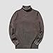 Mens Pullover Sweater - Autumn Winter Turtleneck Men Knitwear Sweater Vintage Warm Slim Fashion Simple Clothing Long Sleeve Bottoming Shirt Tops Plus Size,Brown,L