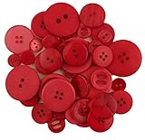 Buttons Galore Hand Dyed Buttons, 5.5-Ounce, Radically Red