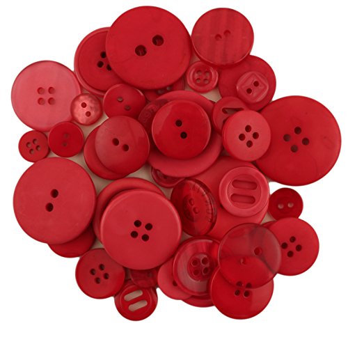 Buttons Galore Hand Dyed Buttons, 5.5-Ounce, Radically Red