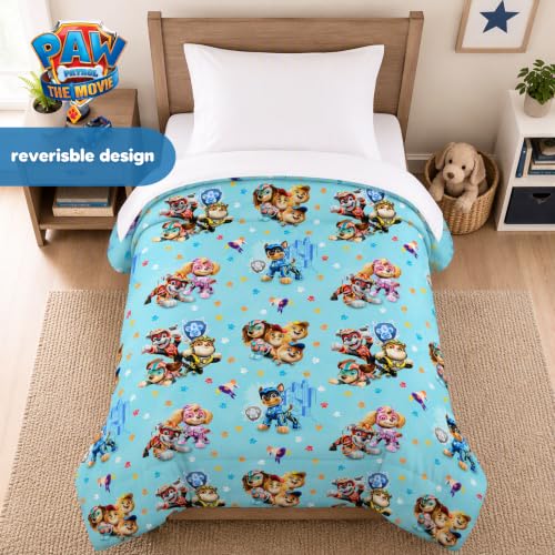 Image of Franco Paw Patrol Kids Bedding Super Soft Cozy Microfiber Comforter, Twin, Chase, Skye, Marshall, Rubble, (Officially Licensed Product)