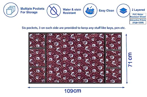 Image of Stylista Refridgerator top Cover Suitable for Samsung RR21C2F25HS /HL, 189 Liter Fridge, Dimension (WXD) 71x109 CM, Floral Pattern Magenta
