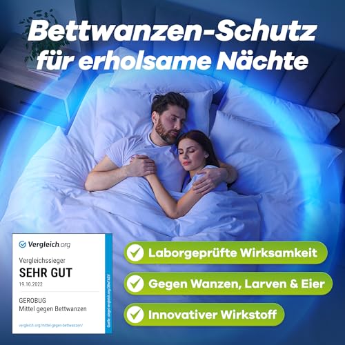 Gerobug Bettwanzen-Spray 500 ml - Bettwanzen schnell & effektiv loswerden für Matratzen, Möbel, Hotels & auf Reisen - Sofortschutz-Mittel gegen Bettwanzen, beste Alternative zur Bettwanzenfalle