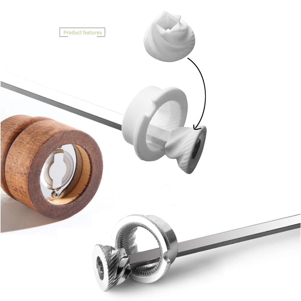 Set macina sale e pepe Sweet 10, saliera e pepiera in legno con finestra visibile in acrilico, nucleo in ceramica, confezione da
