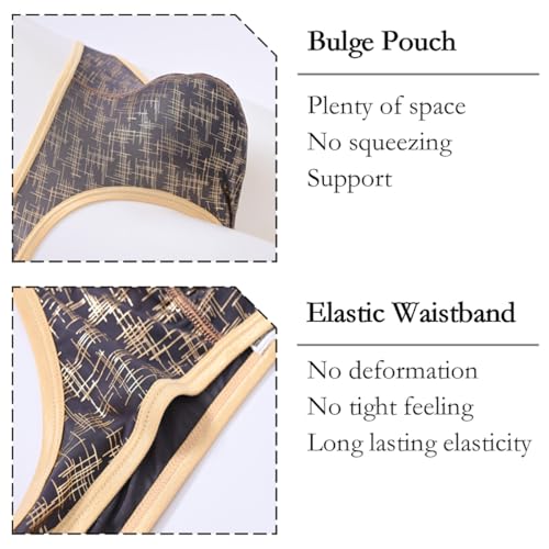 JINSHI Men's Sexy Thong Silky Ultra Thin Printed G-String Bulge Enhancing Pouch Thongs Low Rise T-back Breathable Underwear4