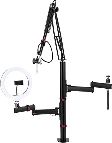 Gator Frameworks Árbol de creación de contenido todo en uno de la serie ID con accesorios de luz, micrófono y cámara, extensiones de accesorios