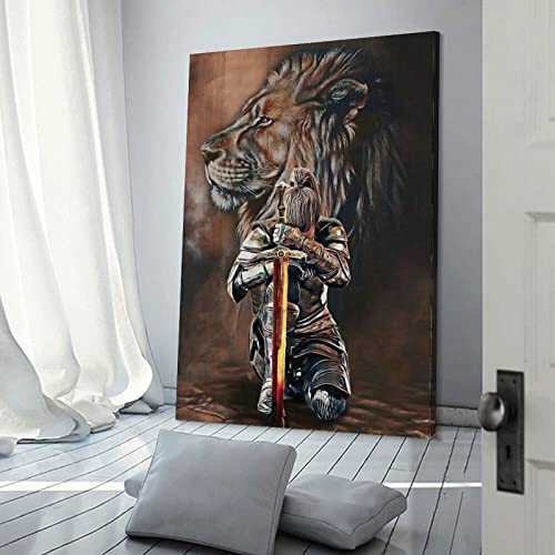 Lion Woman Warrior, Woman Warrior Of God, Lion Of Judah, Religious Home Wall Art Deco Posters (2) Wall Art Paintings Canvas Wall Decor Home Decor Living Room Decor Aesthetic 24X36Inch(60X90Cm) Frame #TOP2