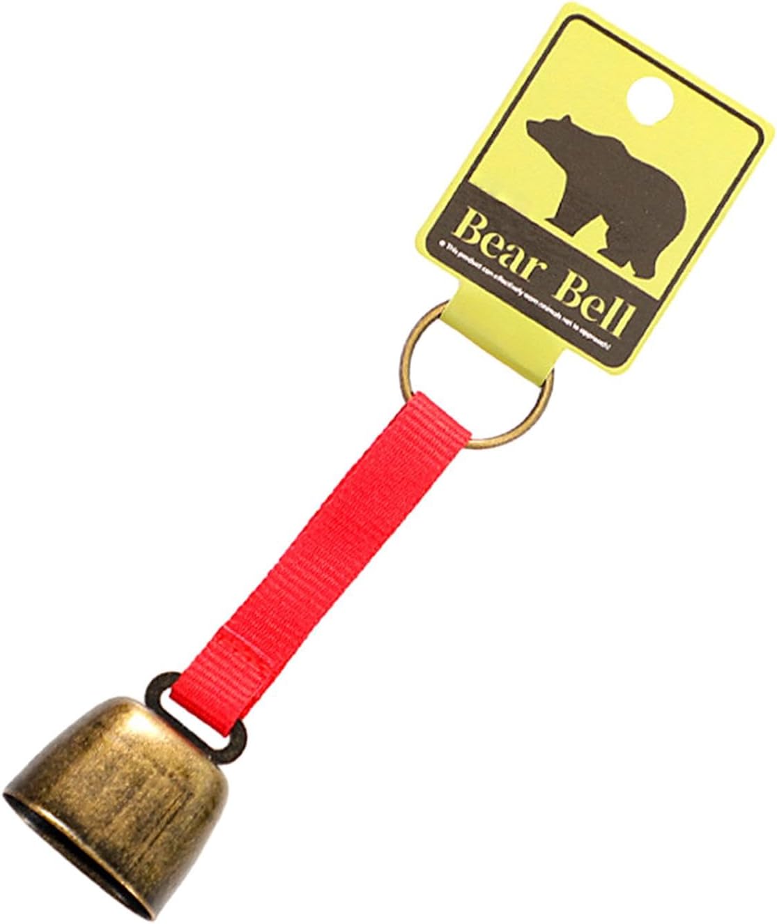 LOOM TREE® Bear Bell with Keyring Hanging Cow Bell for Mountain Climbing Outdoor Travel Red Strap Bronze | Outdoor Sports | Camping & Hiking | Emergency Gear | Safety Whistles