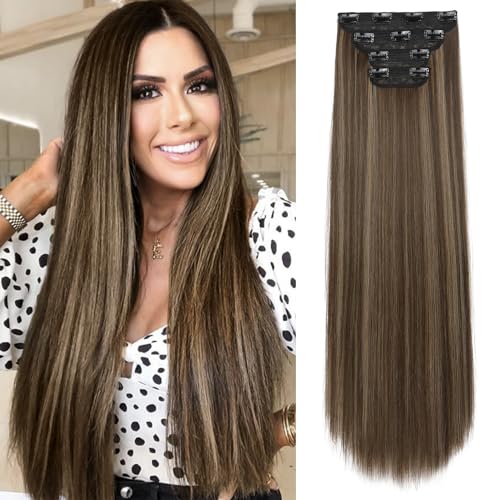 REECHO 28" Straight Long 4 PCS Set Thick Clip in