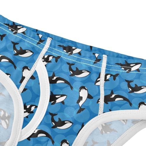 Boys' Exclusive Briefs Toddler Underwear 95% Combed Cotton Boxerbriefs 2T Orca Whale Pattern 504
