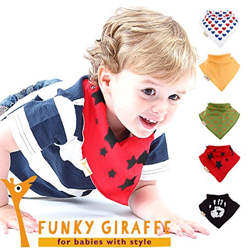 Set di 5 Bavaglini bandana - motivo Misto - Funky