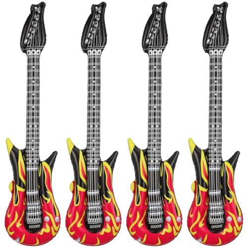 VILLCASE Juego de Juguetes Inchables, 4 Piezas Guitarra Inflable Estrella de Rock para Niños, Juguete De...
