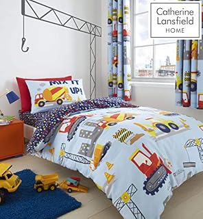 Catherine Lansfield Construction Easy Care Single Duvet Set Blue