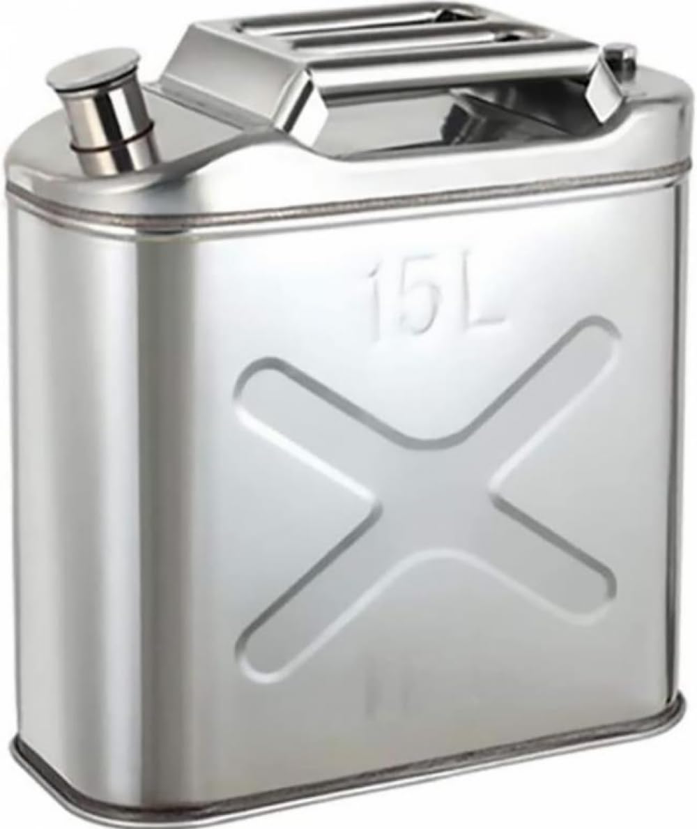 Yijiehh 304 Stainless Steel Portable Jerry Can 5L/10L/15L/20L Fuel Tanks - Car Motorcycle Gas Canister Energy Saving Car Fuel Can For Petrol-15L