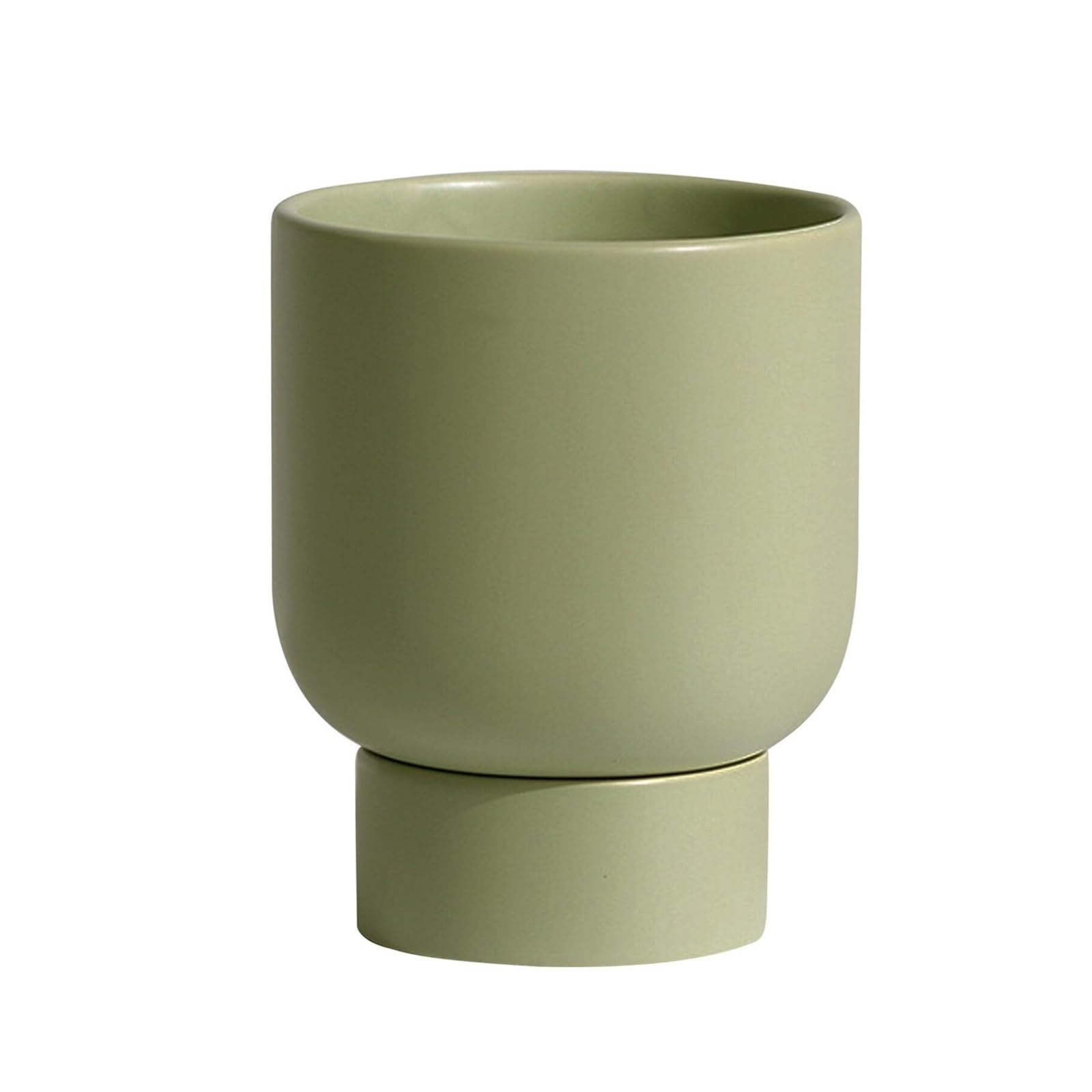 JUAKSQZYI Ceramic Flower Pot with Drainage Hole Desktop Succulent Cute Planters, for Living Room Office Home Decor(Green)