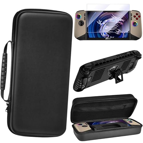 XYYORITRIX [New - 3-in-1] Protection Kit for MSI Claw 8 AI+ A2VM，Protective Case, Carrying Storage Bag and Reinforced Film Set Complete Protection Against Impacts, Drops and Scratches