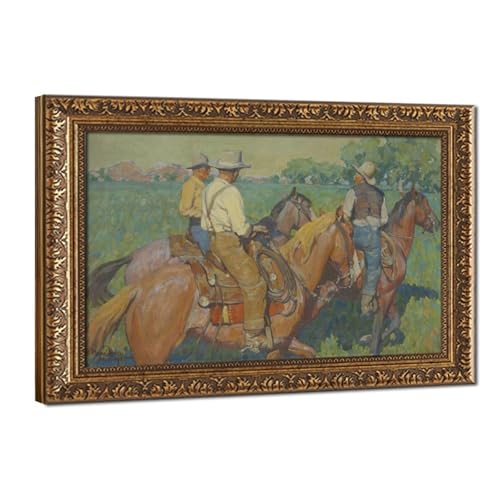 Toile Home Pastures Maynard Dixon - Ressentez l'esprit de liberté des cowboys chez vous