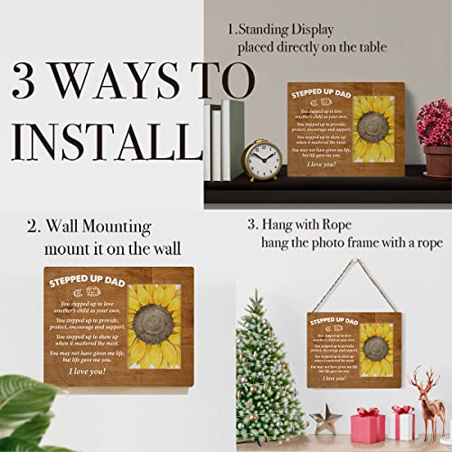 HOIJAUMAI Stepped Up Dad Wooden Picture Frame #TOP18